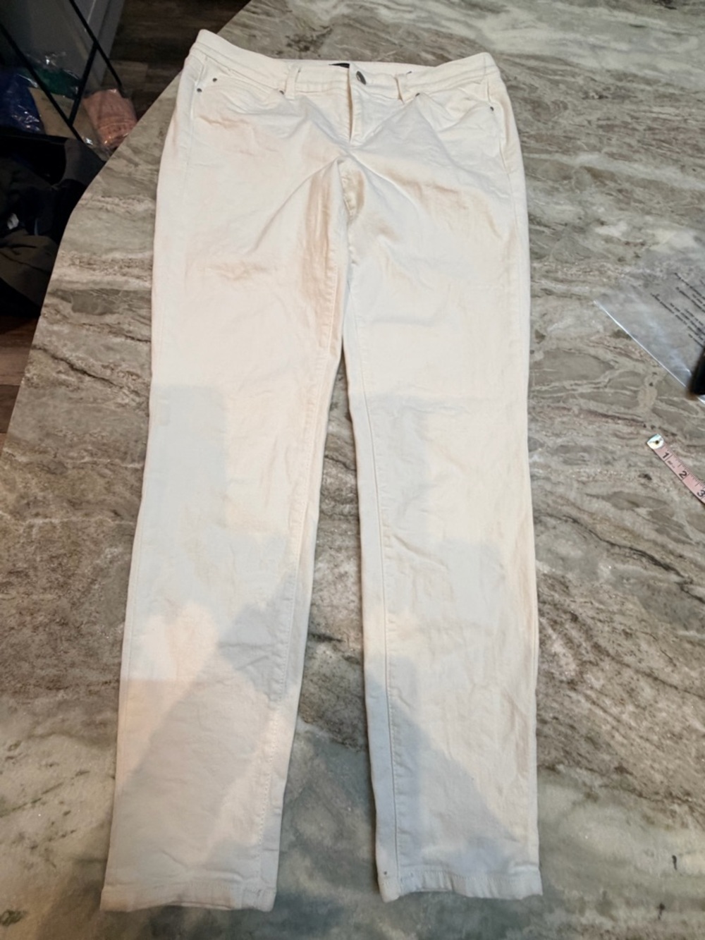 Ann Taylor White Pants Size 8 Modern Fit Straight Leg Stretch Career Pants